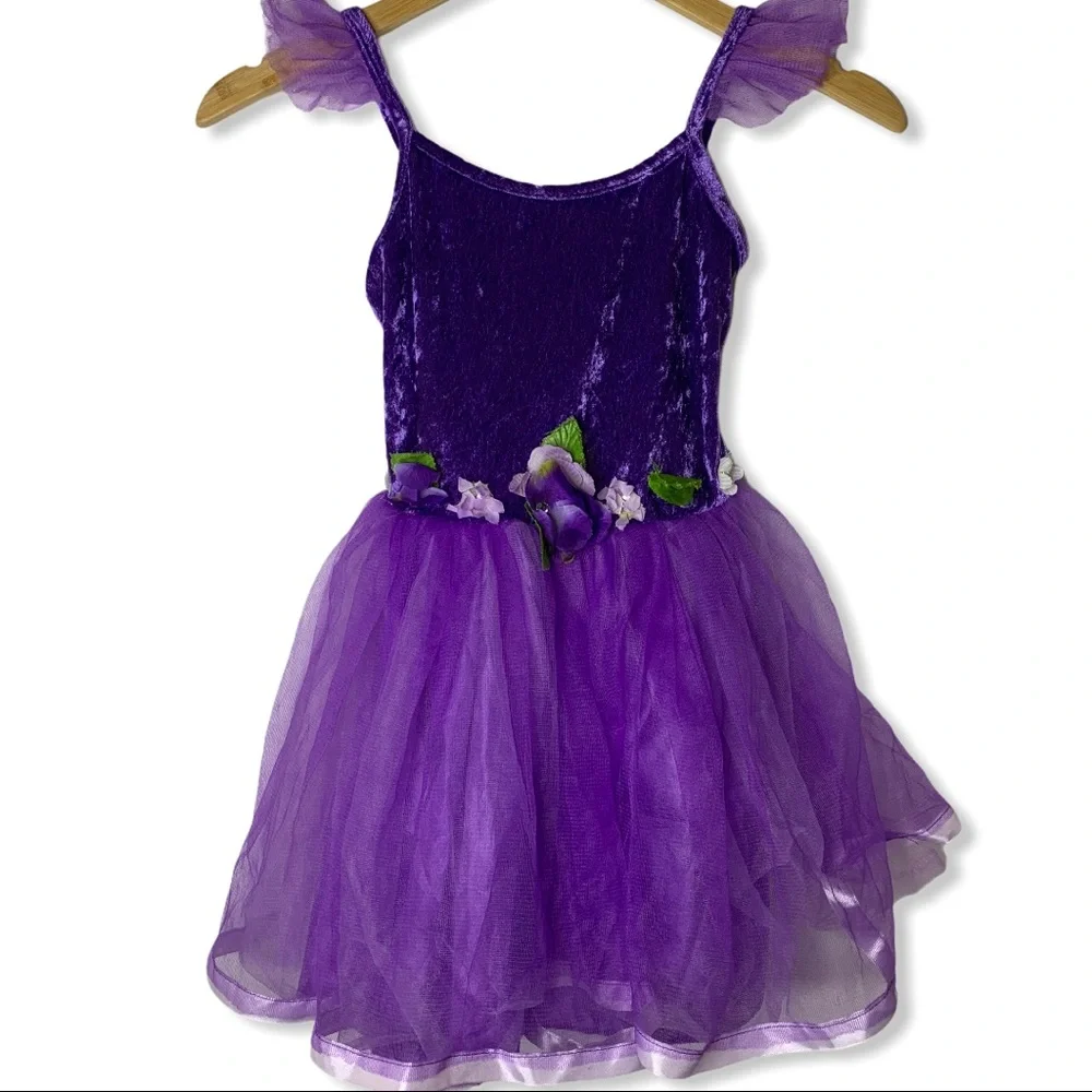 Purple princess velvet‎ tulle dress large